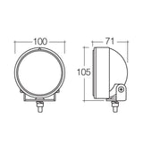 72409 Narva Halogen Work Light Round 12V Flood Beam