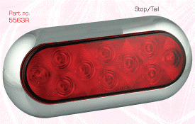 LED5563R LED Lamp Red Stop/Tail Oblong 12V