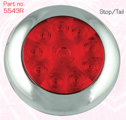 LED5543R LED Lamp Red Stop/Tail Round 12V