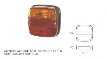 86030 Lamp Red/Amber Stop/Tail/Lic