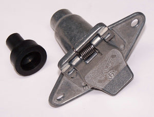 B24B Trailer Socket 6 Pin Small Round Metal