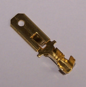 QCM Brass Male 6mm Spade Terminal Bulk (Pk/100)
