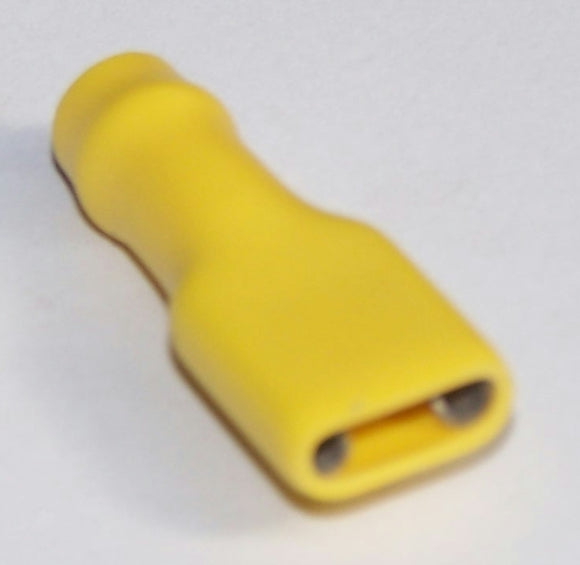 YQCF-9-1-50 Yellow Spade Insul 9mm Female Terminal Bulk
