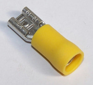 YQCF-50 Yellow Spade 6mm Female Terminal Bulk